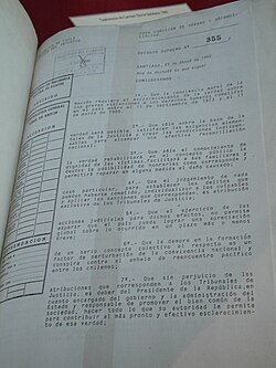 Supreme Decree No. 355, creating the National Commission for Truth and Reconciliation