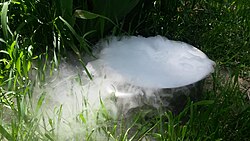 Dry ice in water