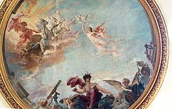 An illustration of the transit of Venus of 1882. Ceiling mural in the Paris Observatory.