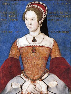 Queen Mary I of England wearing a French hood