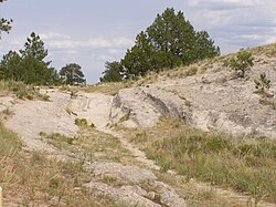 Trail ruts near Guernsey, Wyoming