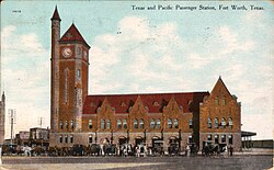 Texas and Pacific Passenger Station, Fort Worth (postcard, circa 1909)