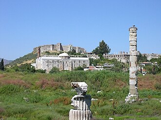 The site of the Temple of Artemis at Ephesus. Its final form was one of the Seven Wonders of the Ancient World.