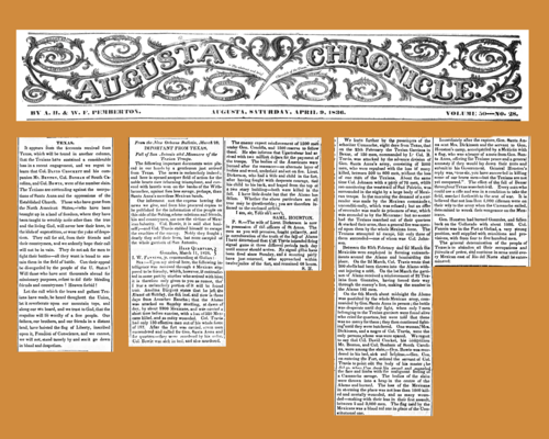 Detailed news of the battle sometimes took weeks to reach publication in the East, such as these April 9 columns in a Georgia newspaper.