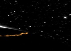 An aurora high above the northern part of Saturn; image taken by the Cassini spacecraft. A movie shows images from 81 hours of observations of Saturn's aurora.