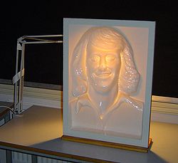 An example of the hollow face illusion which makes concave masks appear to be jutting out (or convex)