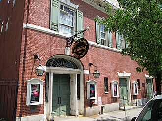 The Neighborhood Playhouse (Henry Street Playhouse) at 466 Grand Street at the corner of Pitt Street on the Lower East Side built in 1913-15 and designed by Ingalls & Hoffman.