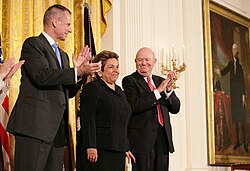 Shalala receiving the Presidential Medal of Freedom in 2008