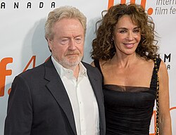 Scott with his third wife Giannina Facio at the world premiere of The Martian held at the Toronto International Film Festival on 11 September 2015