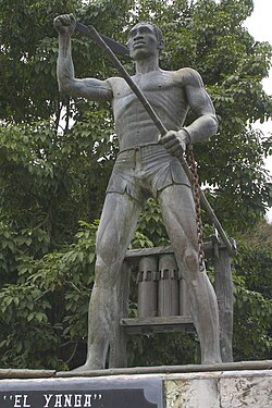Statue of rebel leader Gaspar Yanga, a fugitive slave