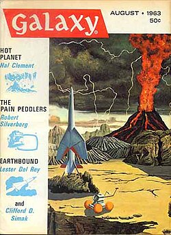 Clement's short story "Hot Planet" took the cover of the August 1963 issue of Galaxy Science Fiction.