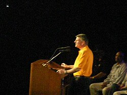 Graham preaching in Knoxville, Tennessee