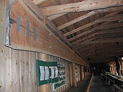 The longest plank in the world (2002) is in Poland (near Szymbark) and measures 36.83 meters (120 ft 10 in) long.
