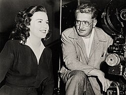 Durbin and cinematographer William H. Daniels on set of For the Love of Mary (1948)
