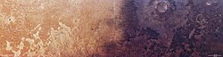 Dark ash covering Utopia Planitia
