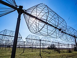 Antenna of UTR-2 low frequency radio telescope, Kharkiv region, Ukraine. Consists of an array of 2040 cage dipole elements.