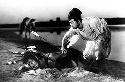 Press photo of Toshiro Mifune and Daisuke Katō