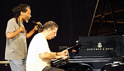 McFerrin performing with Chick Corea at the 2008 edition of the New Orleans Jazz Festival.
