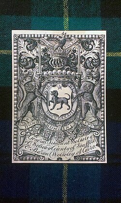 Ex libris with his coat of arms