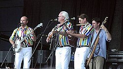 The Kingston Trio in 2003: George Grove, Bob Shane, Bobby Haworth (bassist Paul Gabrielson).