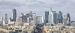La Défense, the largest dedicated business district in Europe, located to the west of Paris[178]