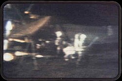 Apollo 14 EVA frame demonstrates the "blooming" issue with color camera.