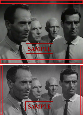 12 Angry Men (1957) - after and before restoration - sample screen size views (Comparison of VHS and DVD versions)