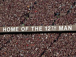 The Texas A&M student section of Kyle Field stands the entire game to show support for the football team.