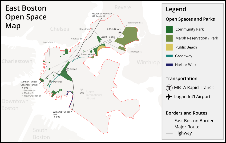 East Boston Open Space and Parks Map