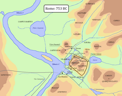The city of Rome in 753 BC