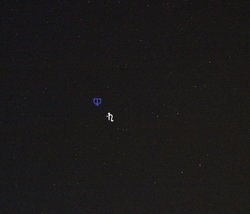 Conjunction of Saturn with Neptune on June 29, 2025. At this conjunction Neptune stood 59.3 arc minutes north of Saturn