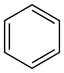 Skeletal formula detail of benzene.