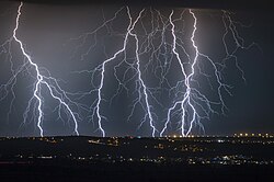 Multiple lightning strikes in Poland in August 2020