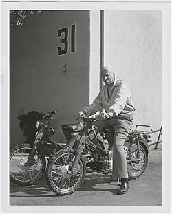 Howard Hawks on a motorcycle