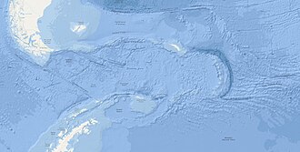 Bathymetric map of Scotia plate