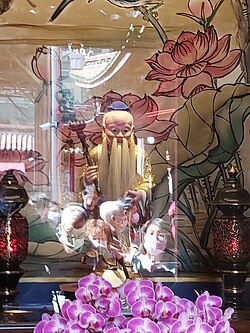 Statue of Moon deity Yue Lao at Bangka Lungshan Temple.
