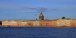 The Angliyskaya Embankment in Saint Petersburg, where Berlin lived as a child during the Russian Revolutions