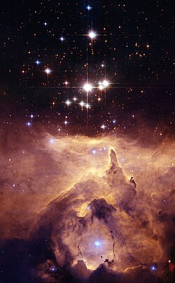 Star cluster Pismis 24 with nebula