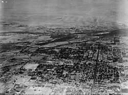 An aerial view of Bakersfield in 1925