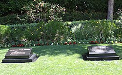 The graves of Nixon and his wife Pat