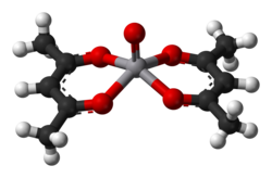 A ball-and-stick model of VO(O2C5H7)2