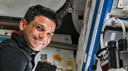 Shukla conducting experiments aboard the ISS during Axiom Mission 4
