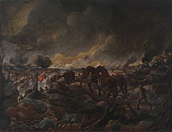Mud Road to Passchendaele by Douglas Culham. The painting depicts a nighttime supply column traversing the muddy conditions of the Second Battle of Passchendaele.