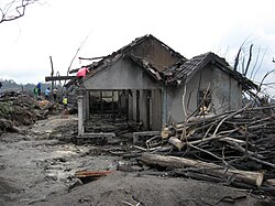 Destroyed house in Cangkringan Village after the 2010 eruptions