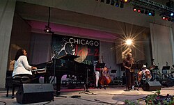 Geri Allen with Reggie Workman and Oliver Lake.