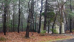 The front entrance of Houston's Mendham Township home.