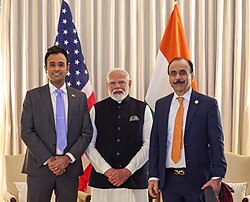 Ramaswamy with Prime Minister Narendra Modi, February 2025