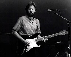 Eric Clapton performing in Barcelona in 1986