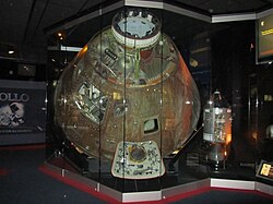 The Apollo 13 command module Odyssey on display at the Cosmosphere in Hutchinson, Kansas