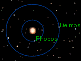 Orbits of Phobos and Deimos (to scale)